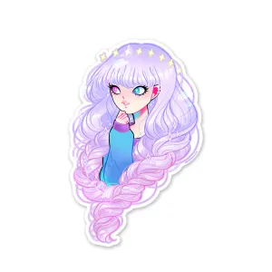 Lavender Braid Sparkly Sticker
