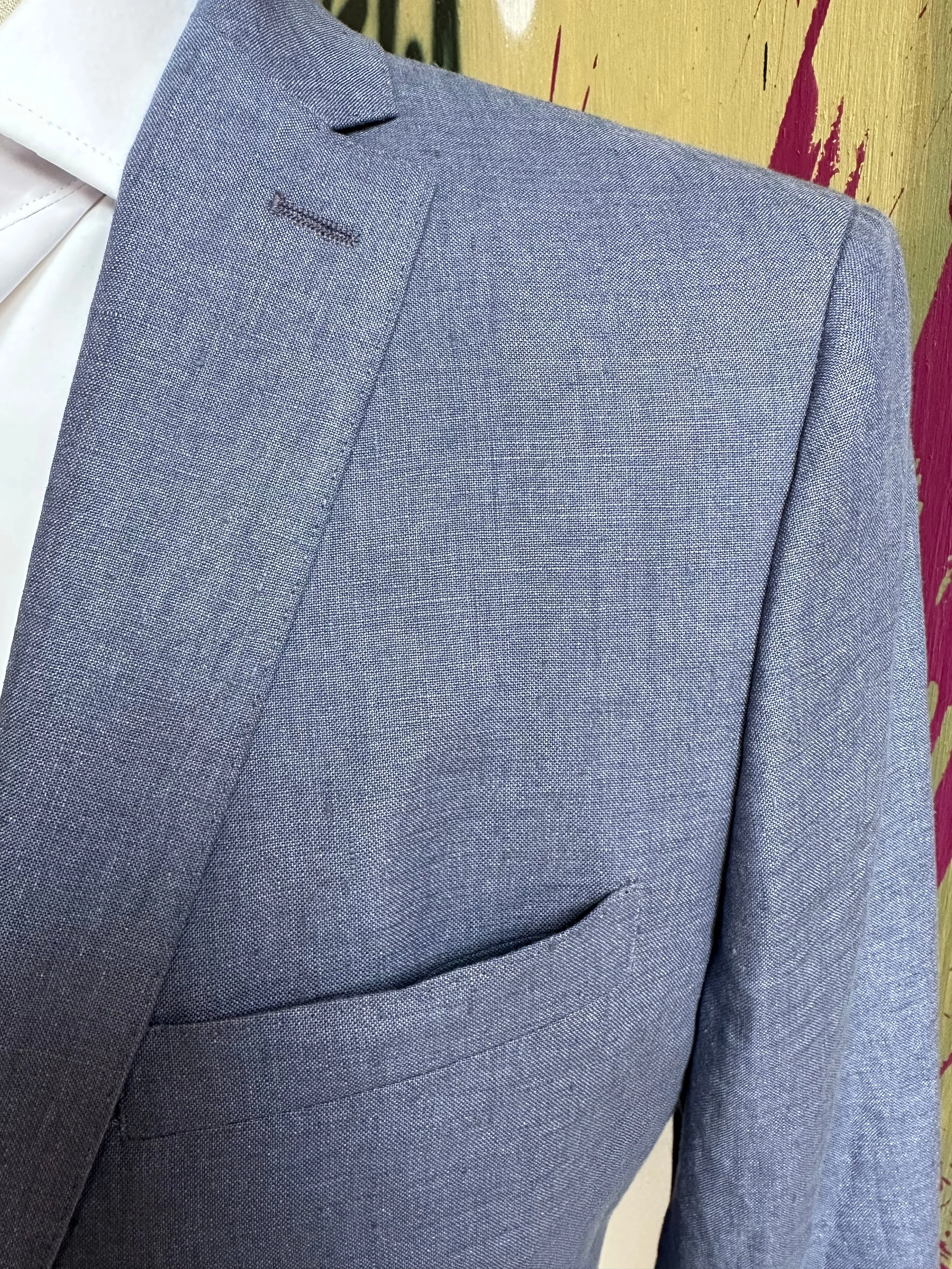 Light Blue Linen Premium Suit