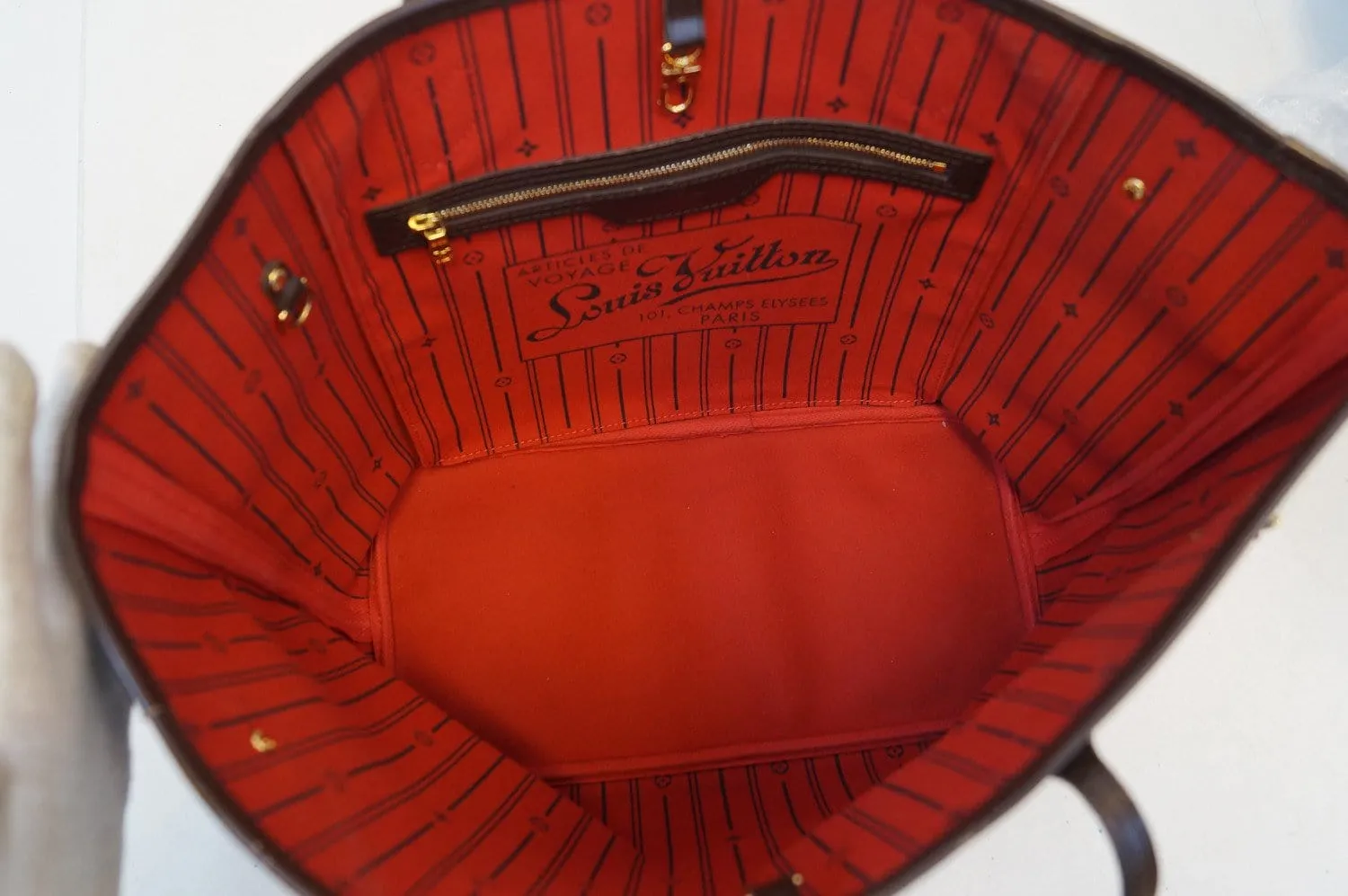 LOUIS VUITTON Damier Ebene Neverfull MM Tote Bag