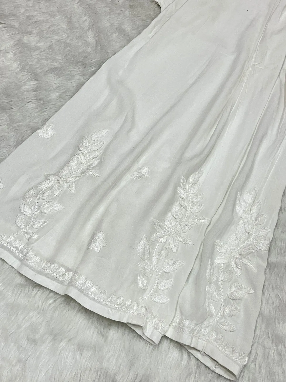 Lucknowi Chikankari Cotton Straight Palazzo