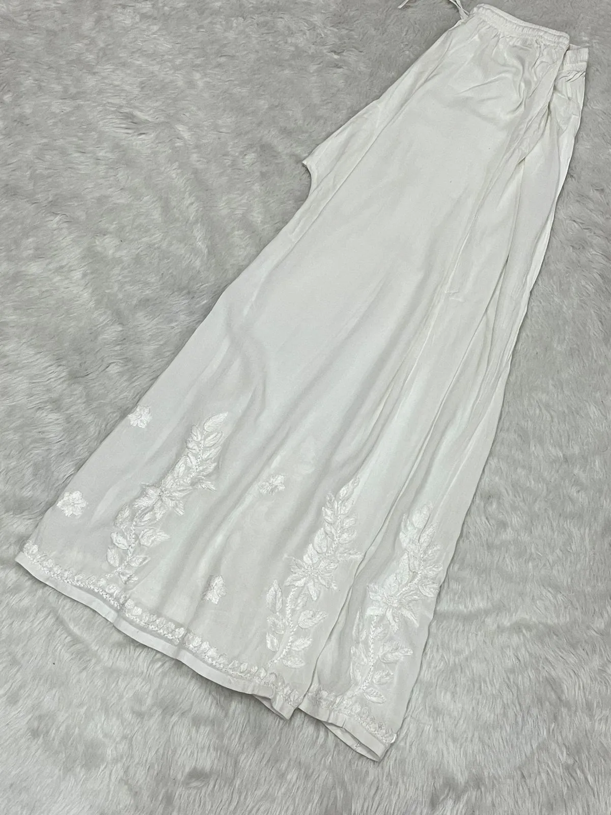 Lucknowi Chikankari Cotton Straight Palazzo