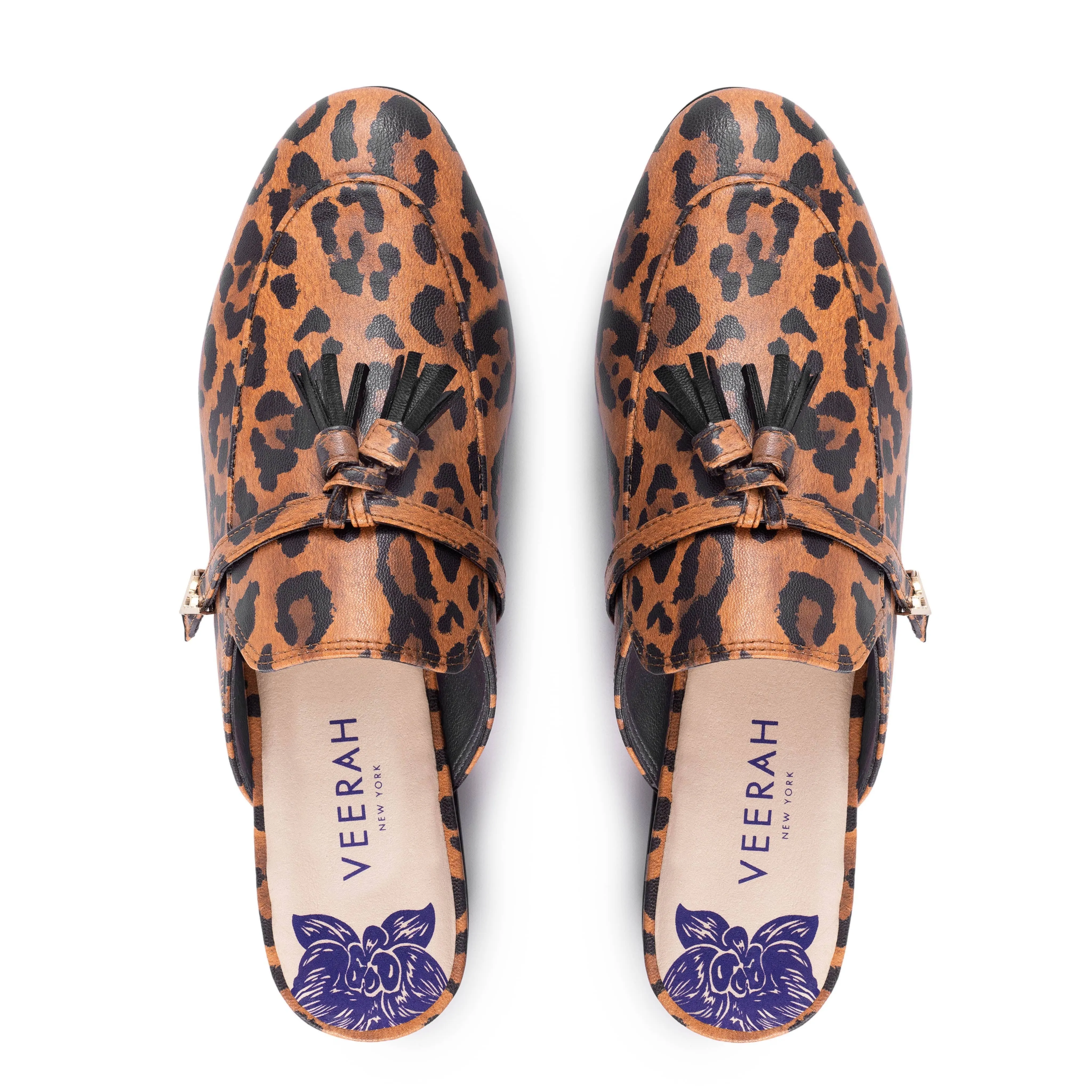 Lucy Vegan Apple Leather Loafer Mules | Leopard