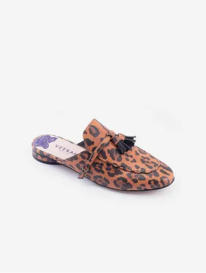 Lucy Vegan Apple Leather Loafer Mules | Leopard