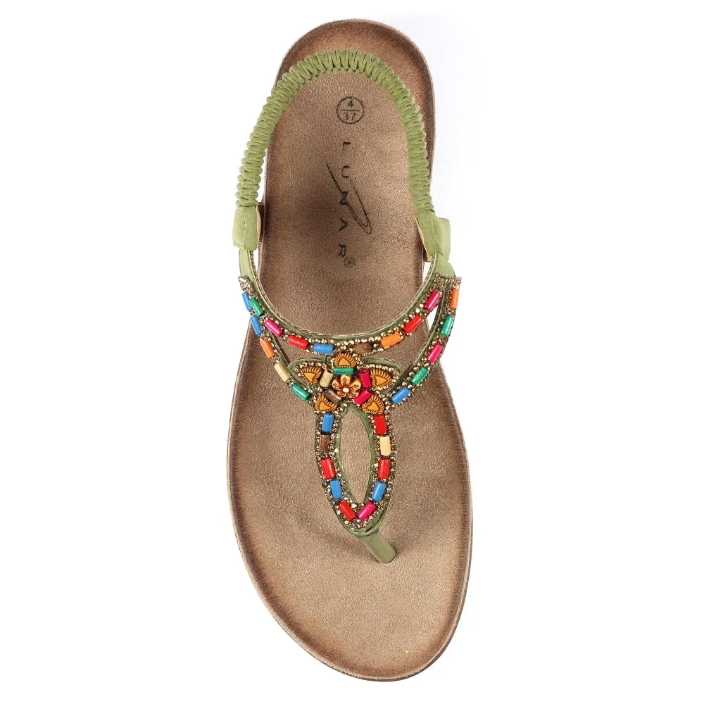 Lunar Una Green Sandal