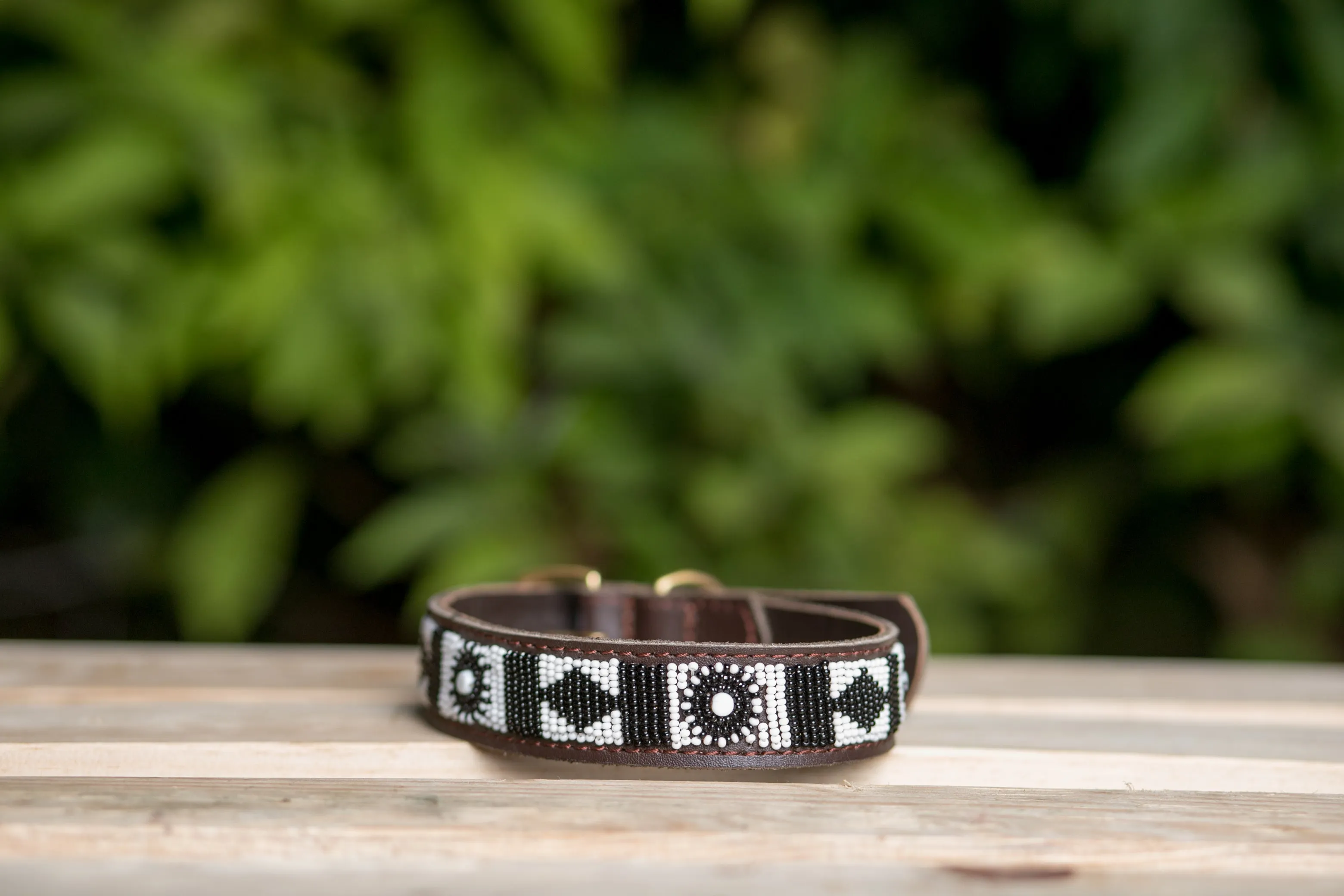 Maasai Beaded Leather Dog Collar
