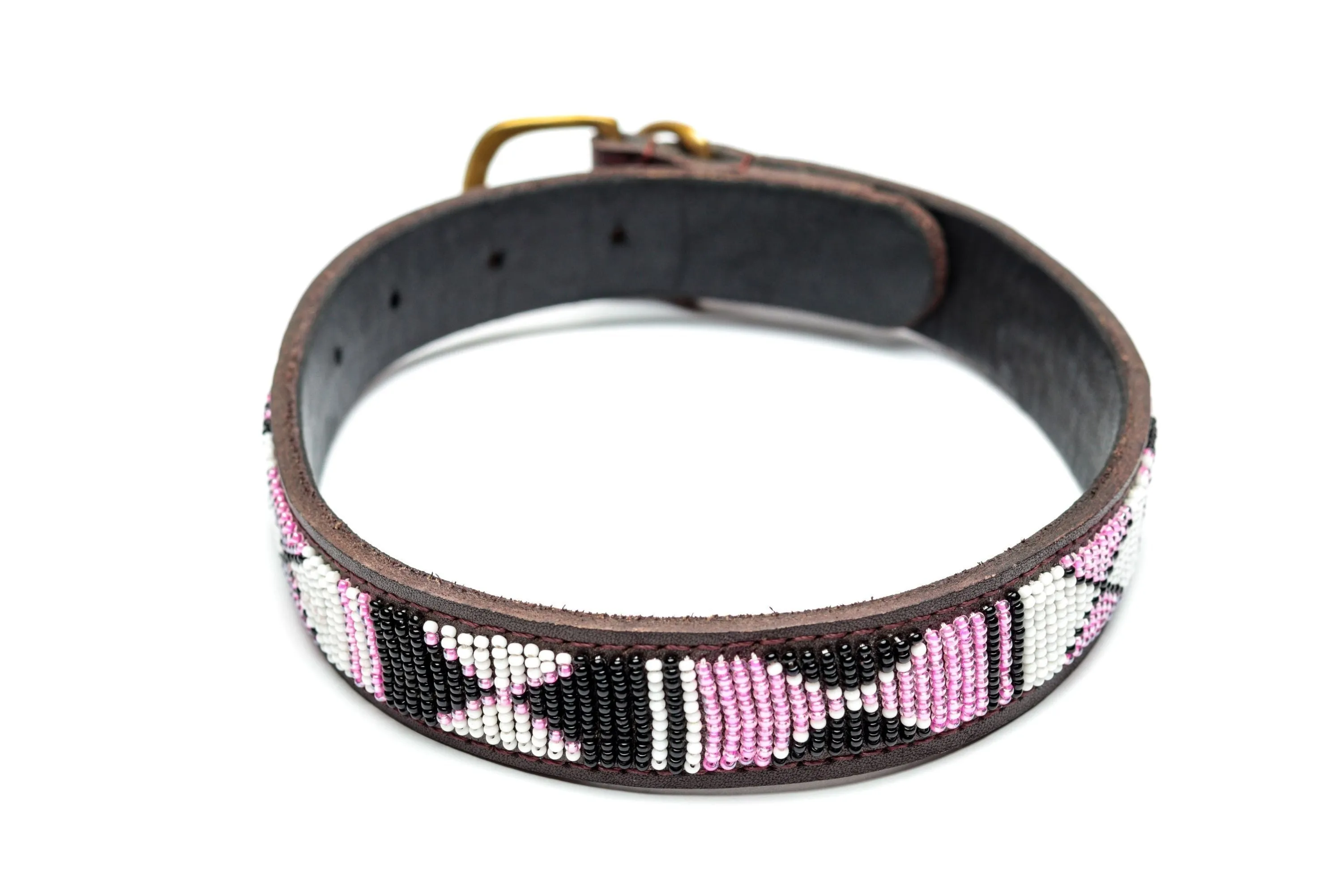 Maasai Beaded Leather Dog Collar