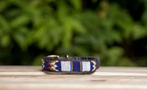 Maasai Beaded Leather Dog Collar