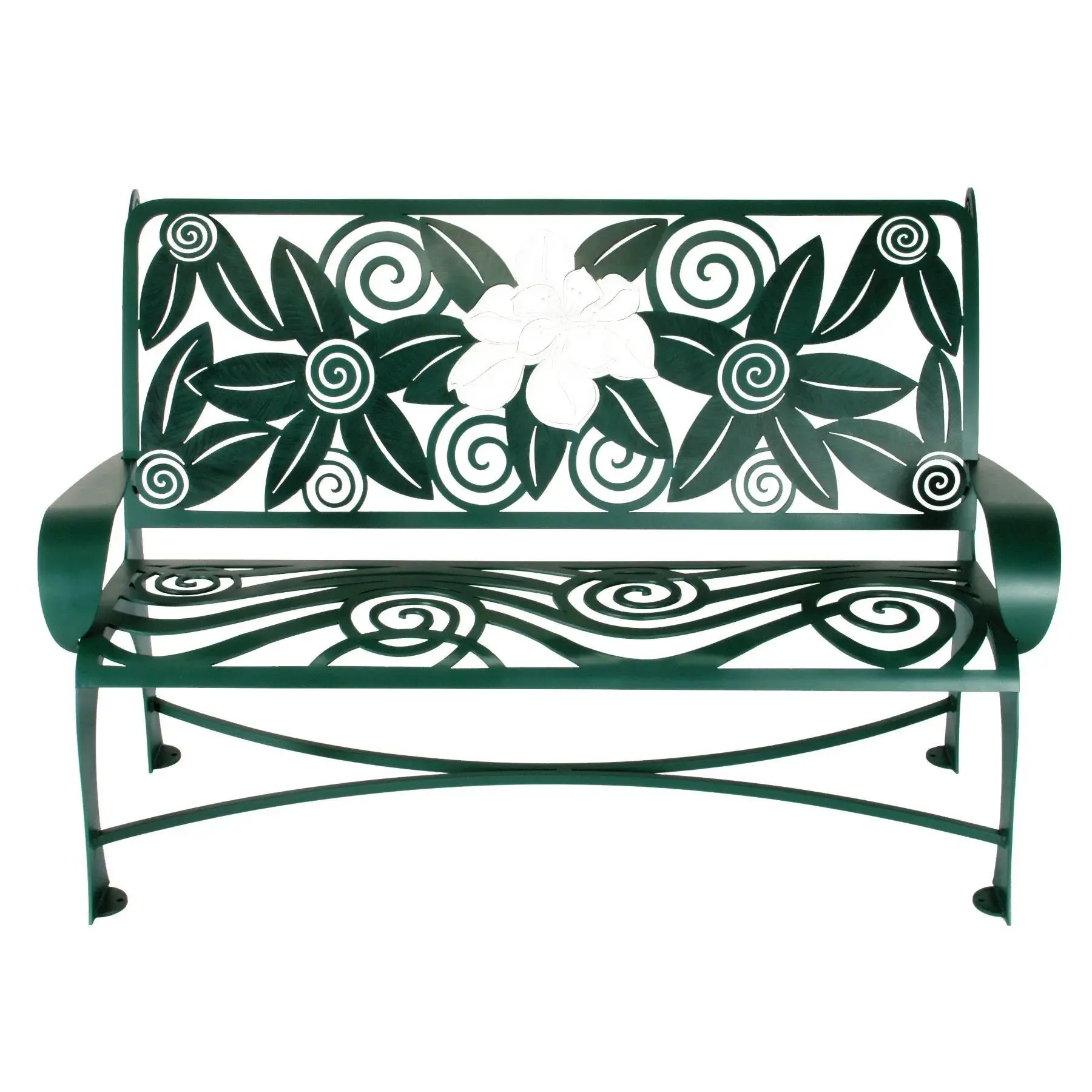 Magnolia Bench Metal Indoor-Outdoor Furniture by Cricket Forge