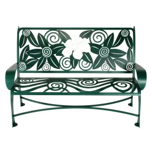 Magnolia Bench Metal Indoor-Outdoor Furniture by Cricket Forge