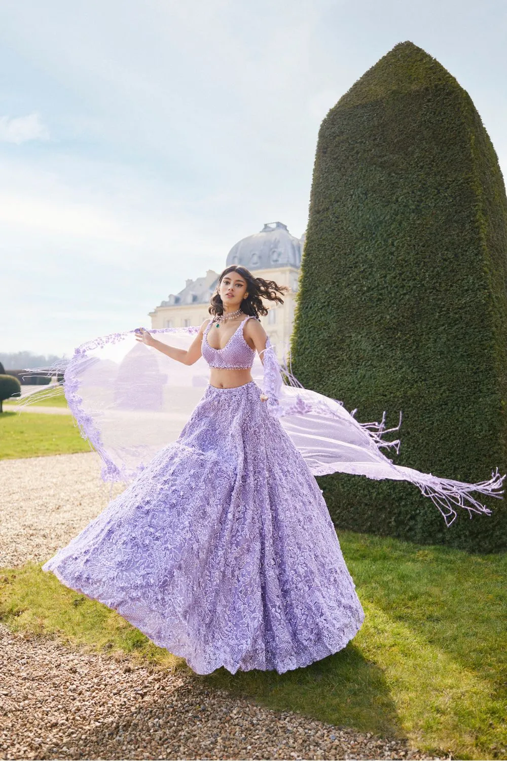 Mauve Sequin Lehenga Set