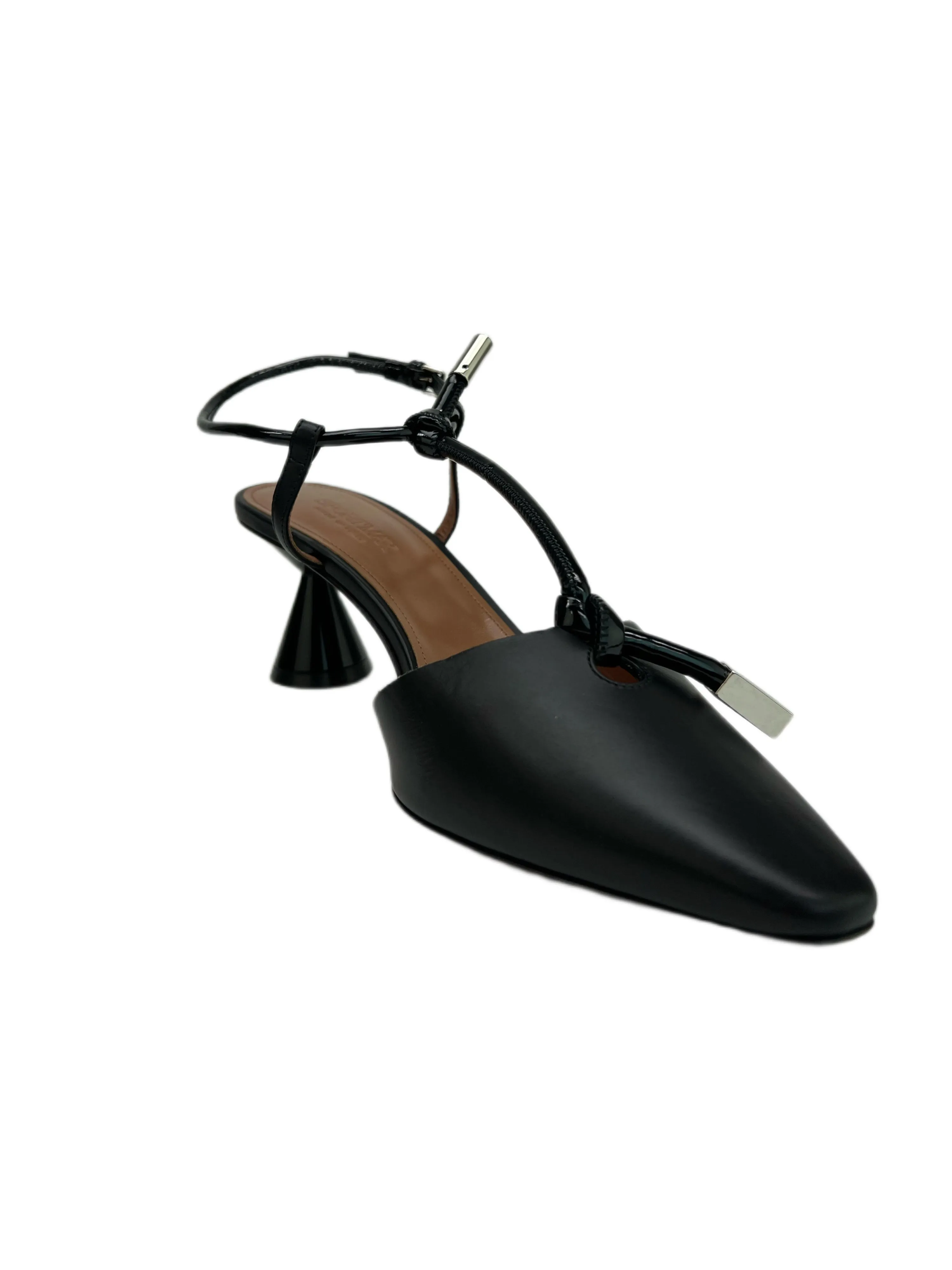 Max Mara Women's Nero Veditor Pedestal Heel Slingback Pumps Size 9  NWB