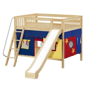 Maxtrix Full Medium Bunk Bed with Angled Ladder, Curtain   Slide