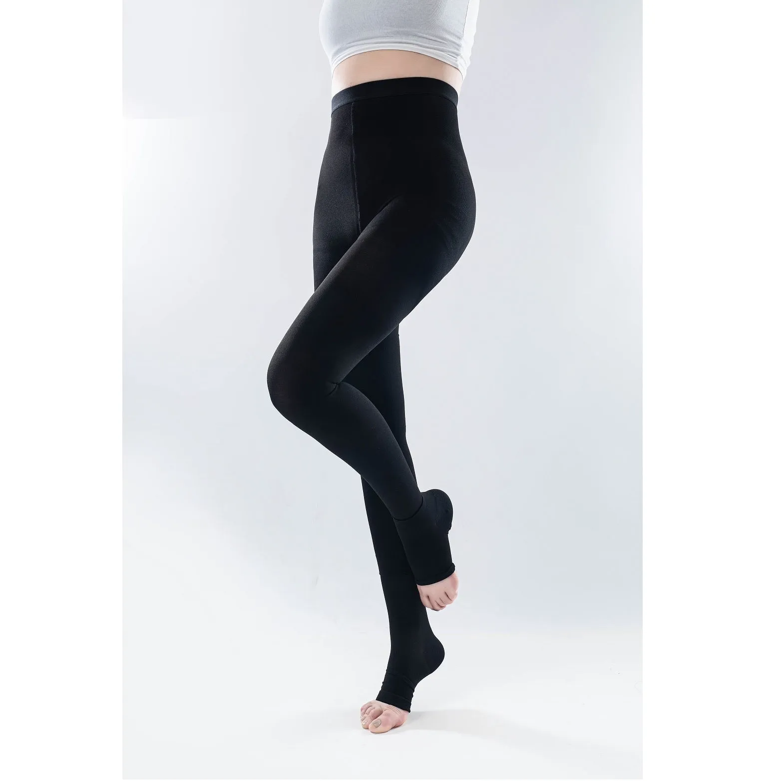 Medical Compression Stockings - Black Panty Hose - CCL 1 - 15-21mmHG - Open Toe