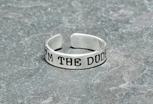 Men's sterling silver toe ring with I'm the dude