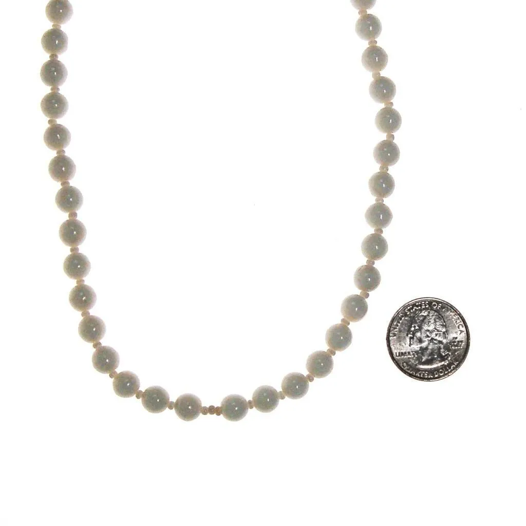 Miriam Haskell Milk Glass Beaded Necklace