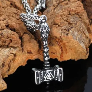Mjolnir Necklace With Valknut Symbol