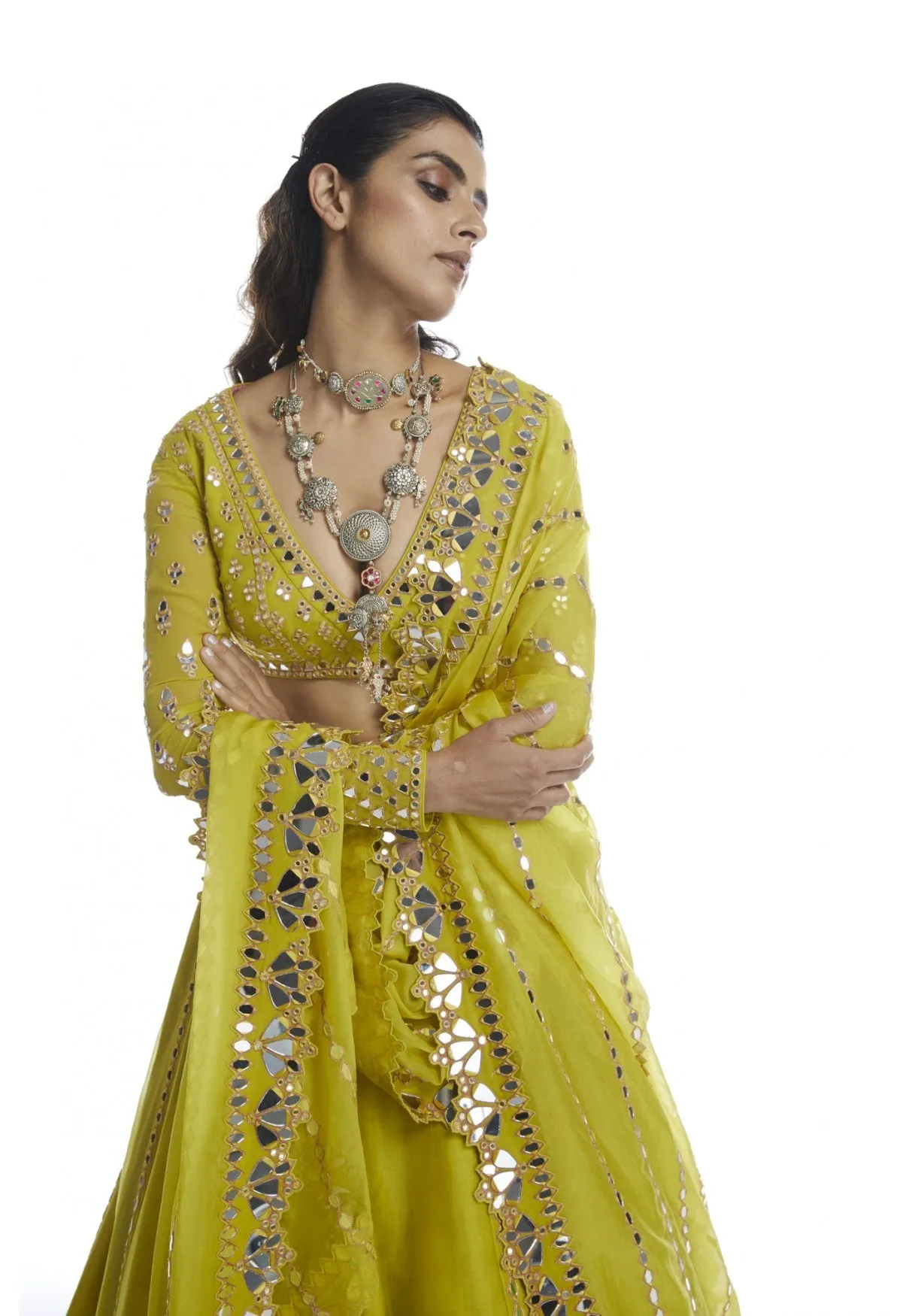 Moss Green Lehenga Set