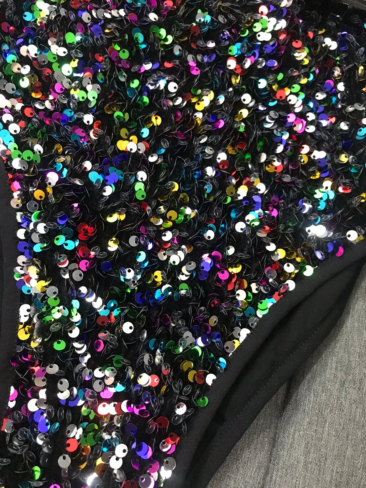 Multi Color Sequins Bodysuit