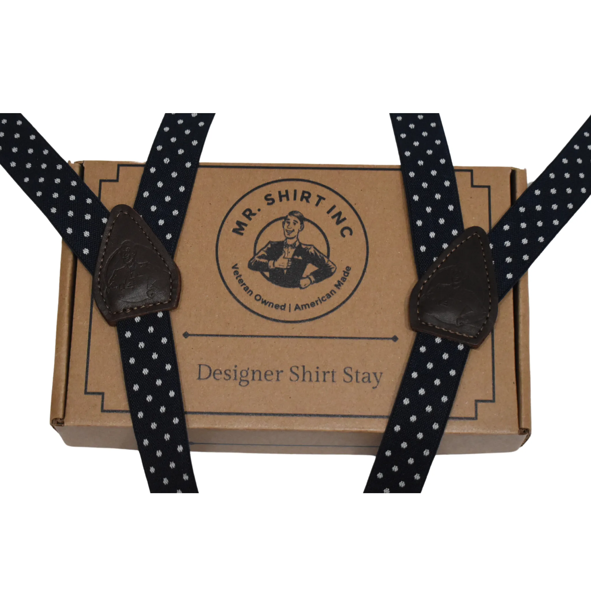 Navy Speck Designer Shirt Stay