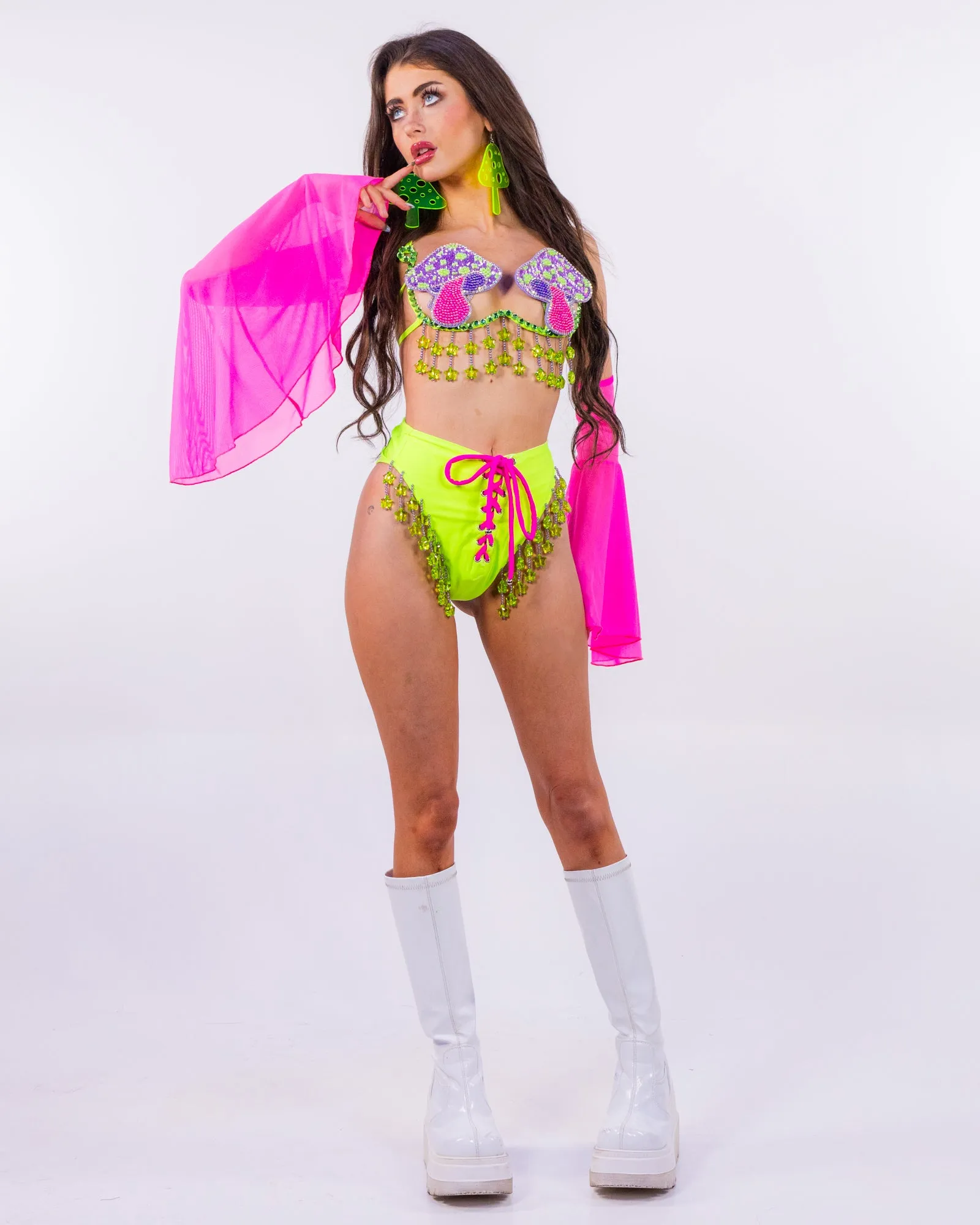 Neon Fungi 2pc Carnival Bra Set