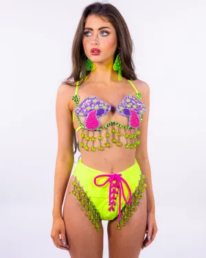 Neon Fungi 2pc Carnival Bra Set