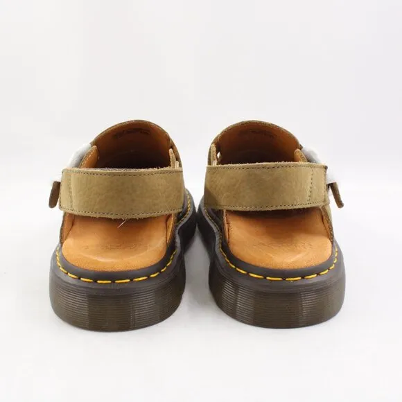 NIB Dr. Martens Jorge II Tumbled Nubuck Leather Slingback Mules Muted Olive (11)