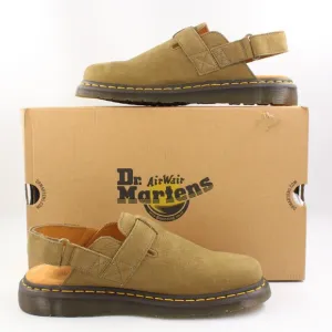 NIB Dr. Martens Jorge II Tumbled Nubuck Leather Slingback Mules Muted Olive (11)