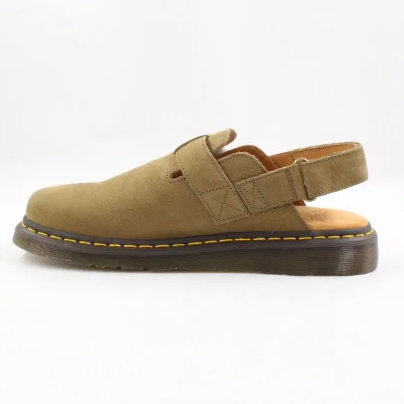 NIB Dr. Martens Jorge II Tumbled Nubuck Leather Slingback Mules Muted Olive (11)