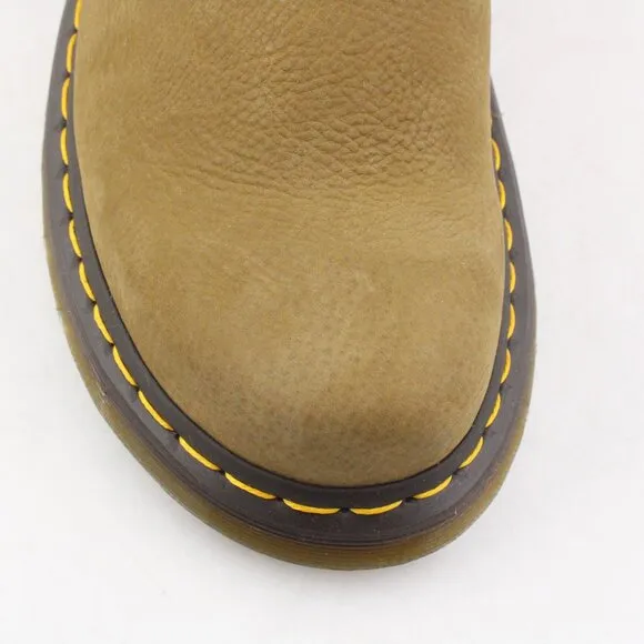 NIB Dr. Martens Jorge II Tumbled Nubuck Leather Slingback Mules Muted Olive (11)