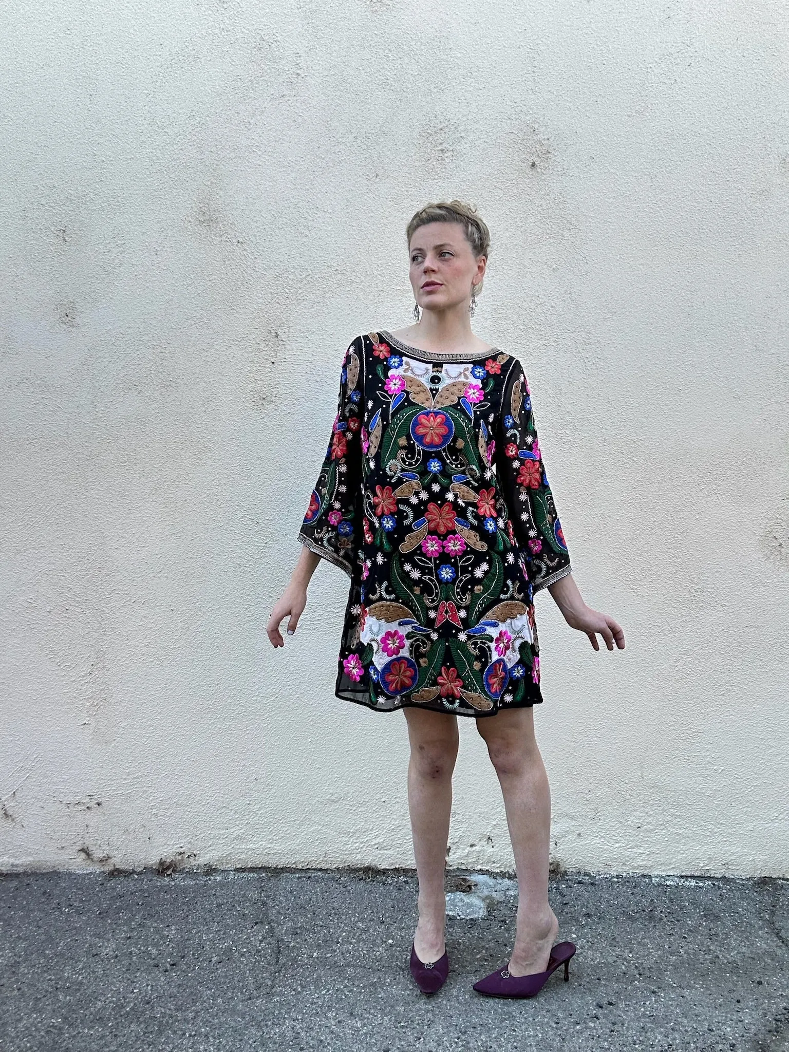 NWT Alice   Olivia Embroidered/Beaded Mini Gown