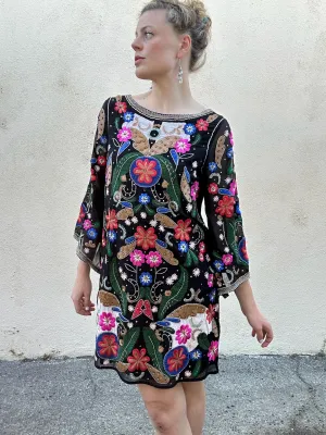 NWT Alice   Olivia Embroidered/Beaded Mini Gown