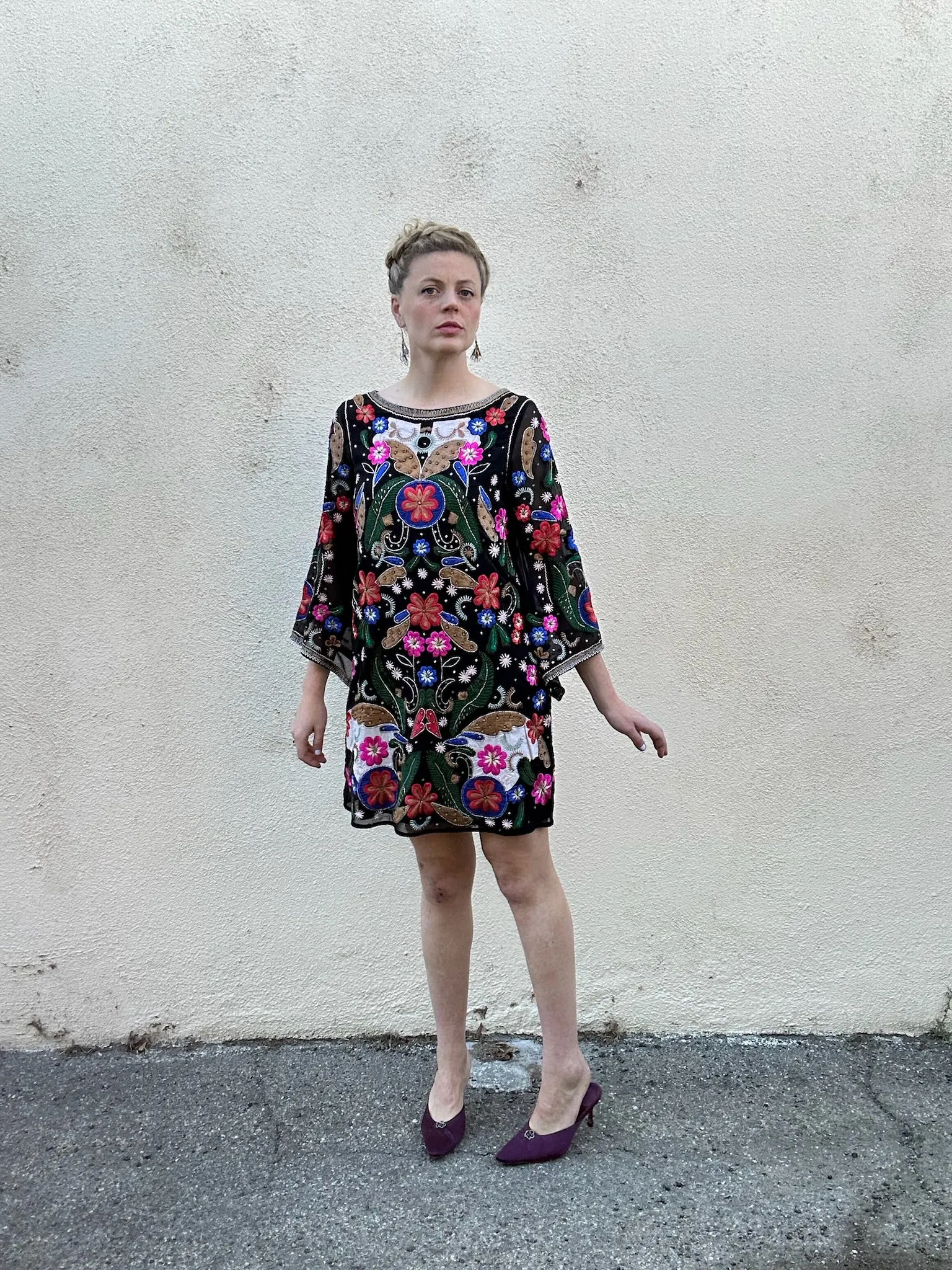 NWT Alice   Olivia Embroidered/Beaded Mini Gown