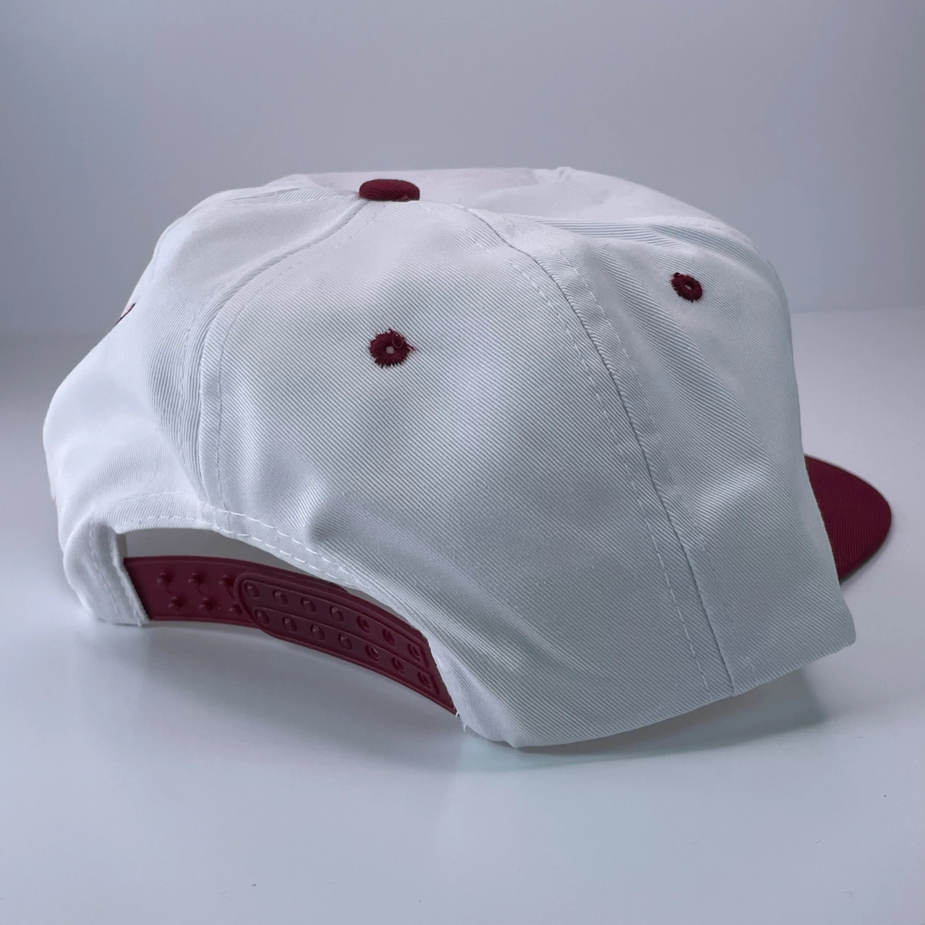 Old School Cattle Co Maroon Vintage Snapback Hat Cap with Brown Rope Embroidered