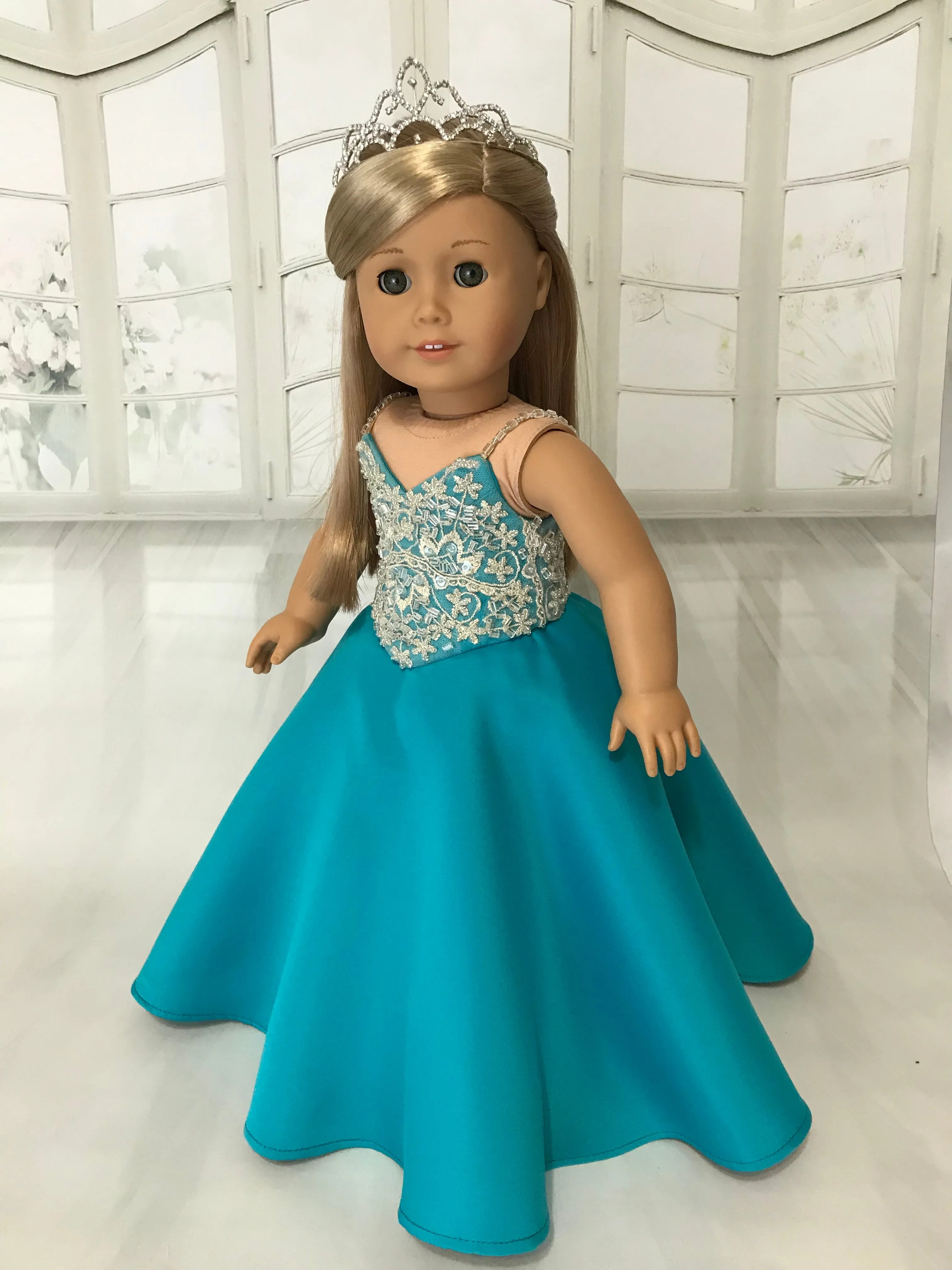 OOAK Pageant Dress Ball Gown for American Girl doll jade