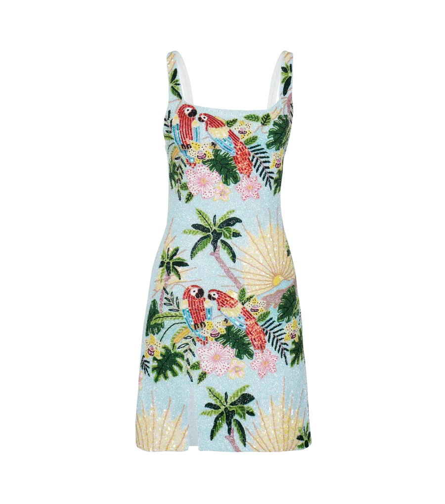 Pandora Luxe Hand Beaded dress Baby Blue
