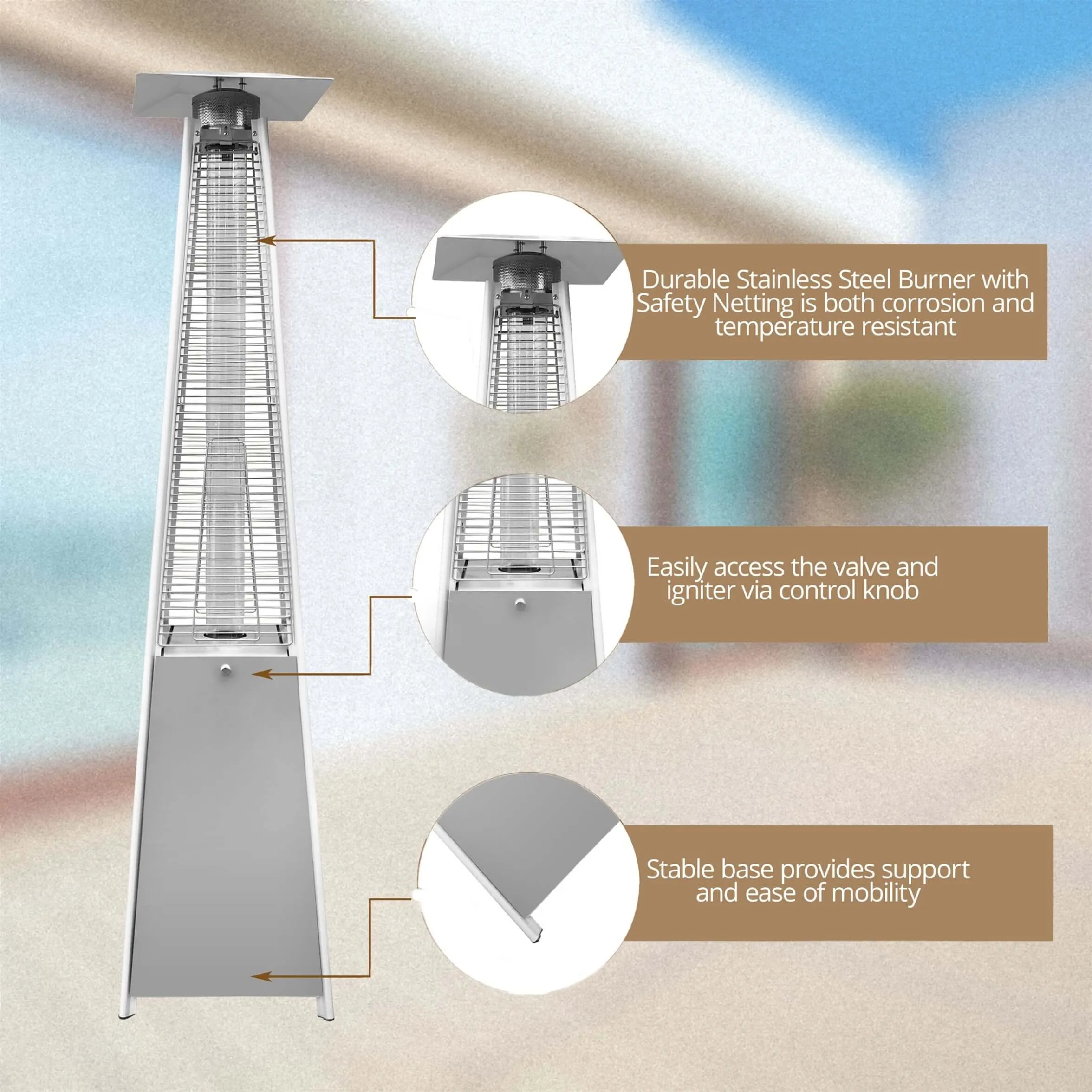 Patio Heater - Outdoor Heating -  Adjustable Thermostat I SPAFAIR