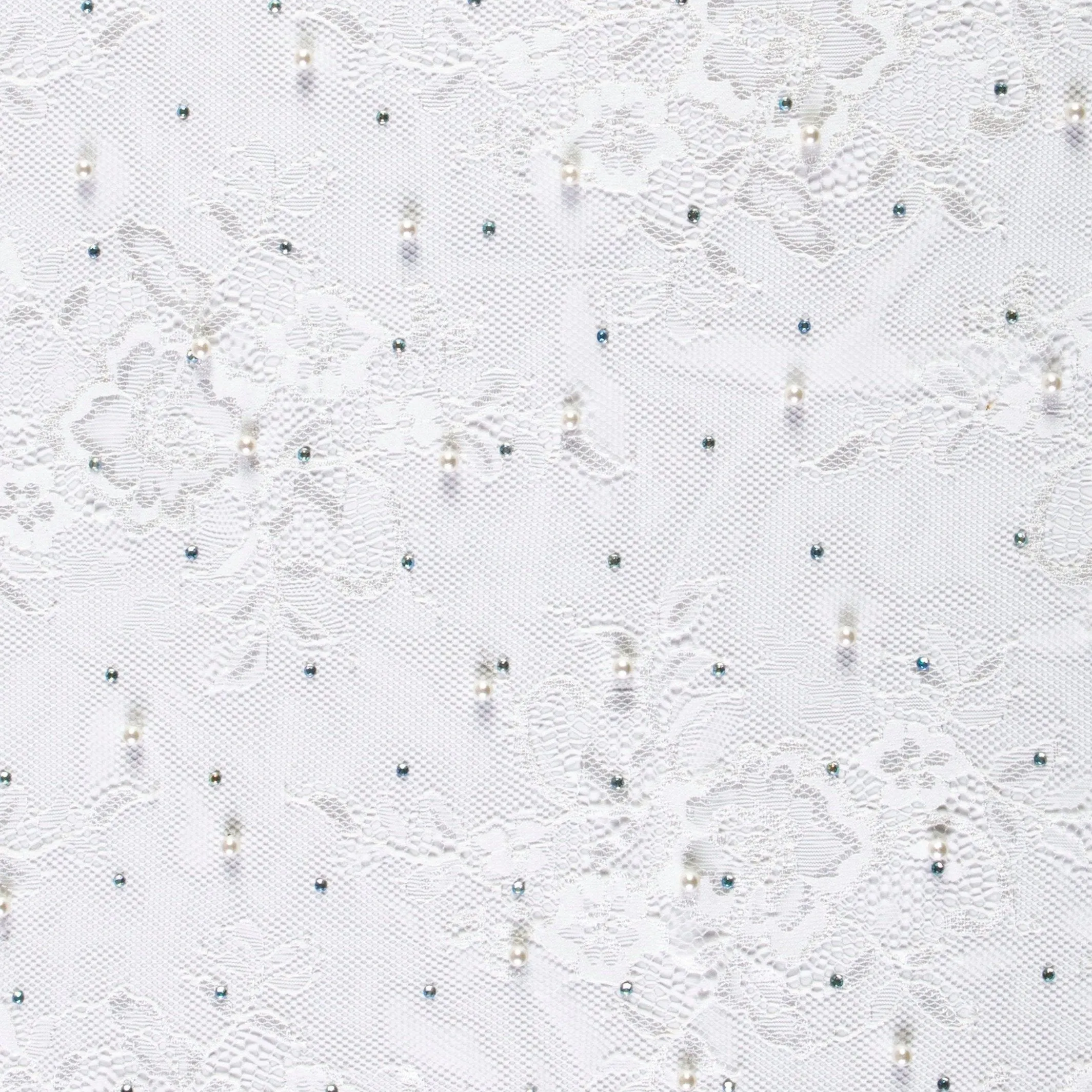 Pearl Beaded Lace Embroidered Fabric