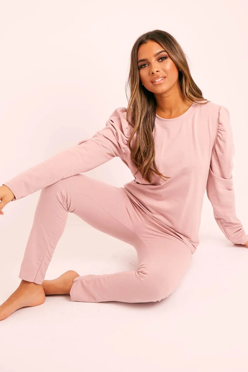 Pink Puff Sleeve T-shirt Co-ord - Paula