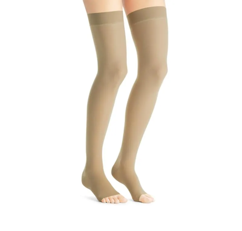 PR/1 JOBST ULTRASHEER WOMEN, THIGH HIGH W/SIL DOT BAND, 30-40MMHG, SM, NATURAL, OPEN TOE
