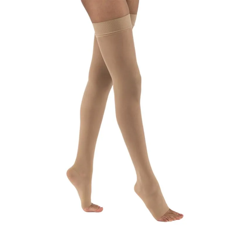 PR/1 JOBST ULTRASHEER WOMEN, THIGH HIGH W/SIL DOT BAND, 30-40MMHG, SM, NATURAL, OPEN TOE