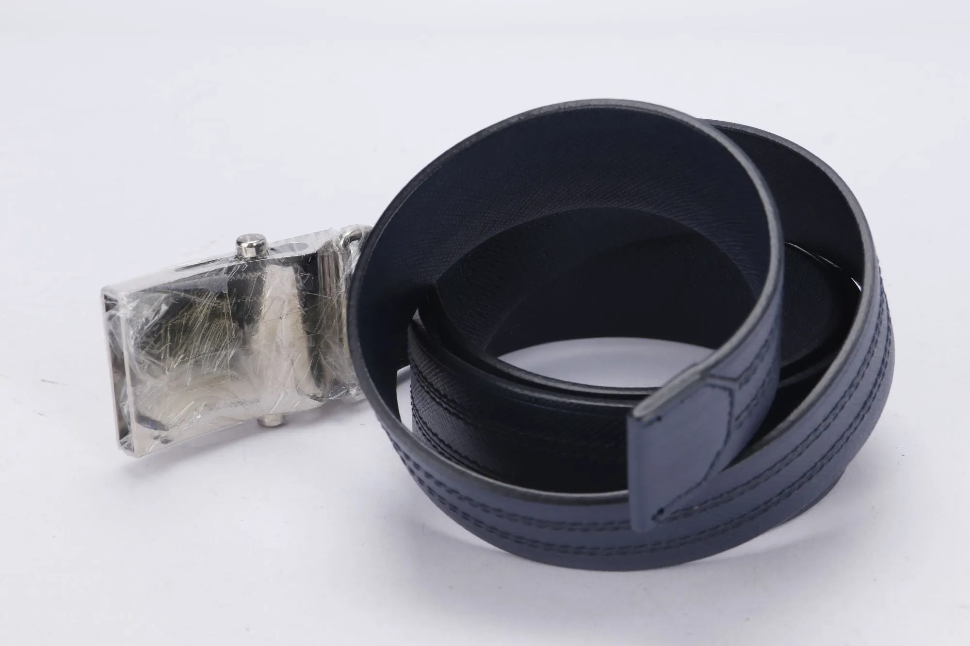 Prada Grey Green Saffiano Belt