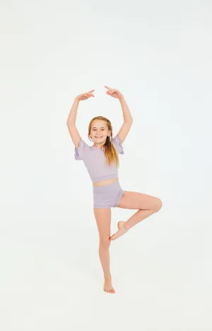 Purple Ribbed Dance Set