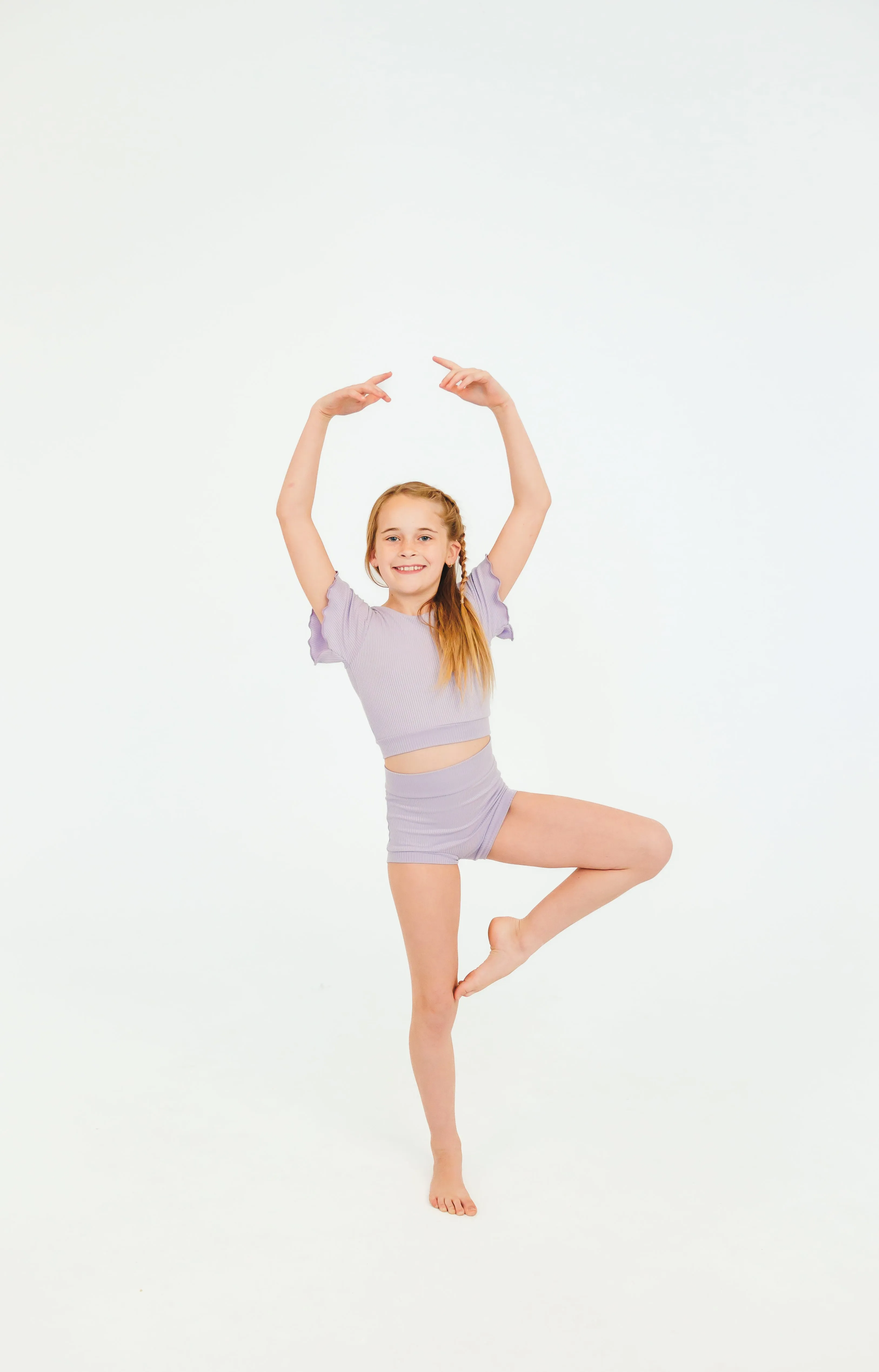 Purple Ribbed Dance Set