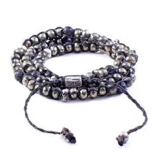 Pyrite and Lava 3-Layer Wrap Bracelet