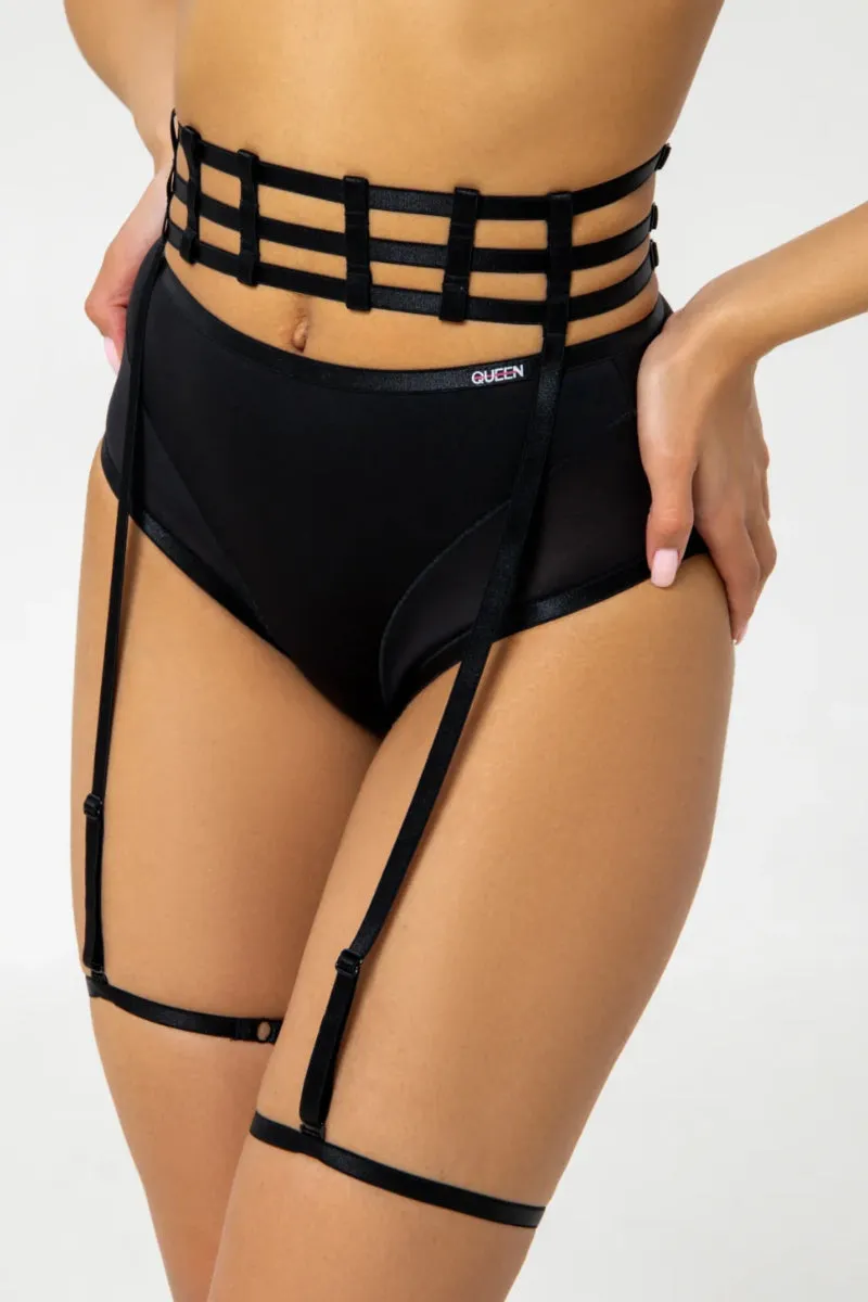 Queen Garter Belt - Black Butterfly Soul