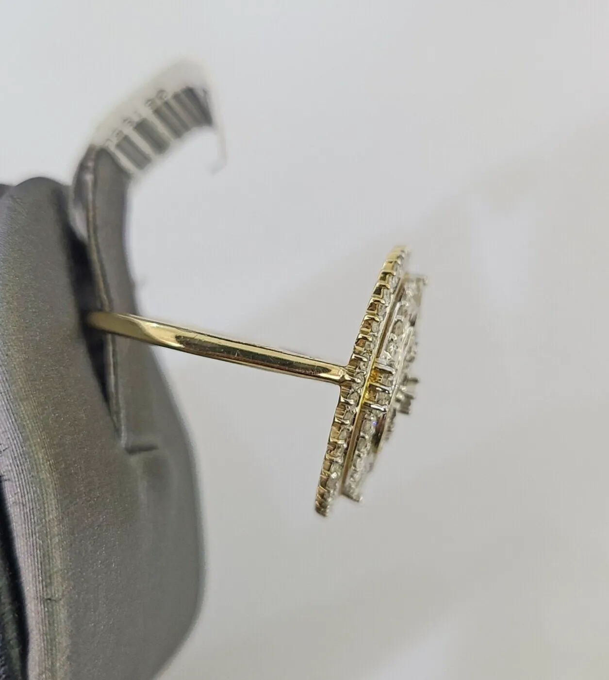 Real 10k Diamond Ladies Ring Circular Yellow Gold Women Casual Genuine