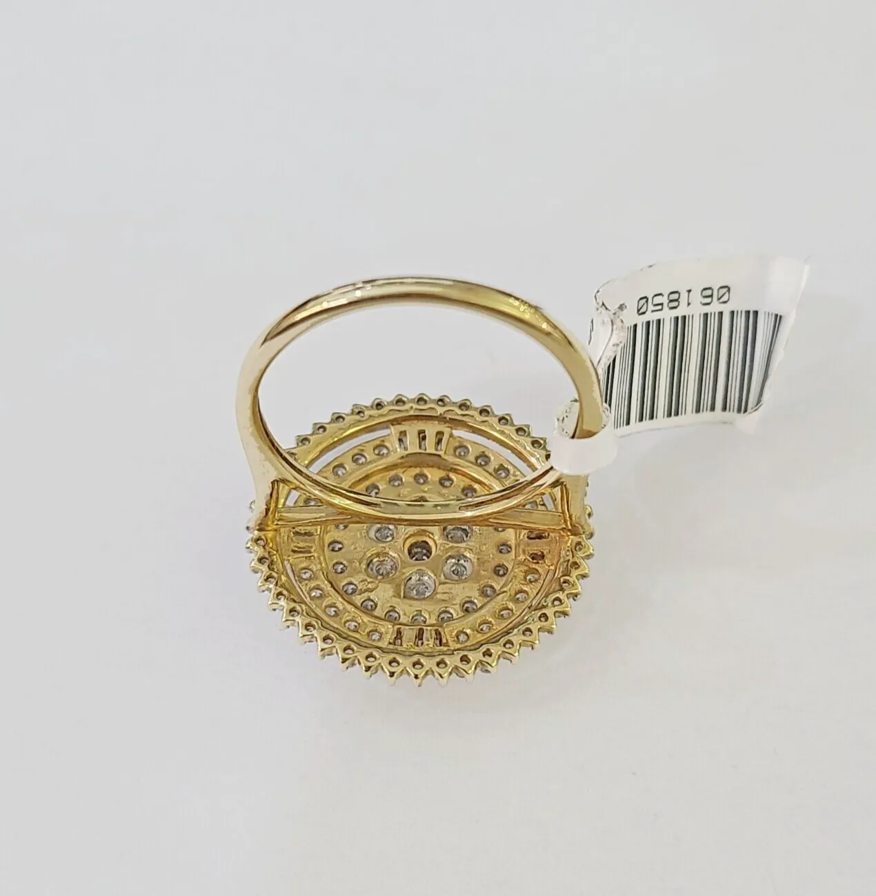 Real 10k Diamond Ladies Ring Circular Yellow Gold Women Casual Genuine