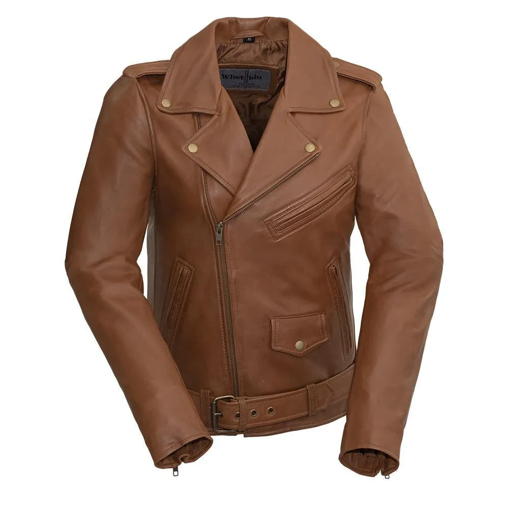 Rebel - Women's Fashion Lambskin Leather Jacket (Whiskey)
