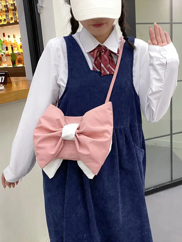 Red Lolita Bag Canvas Bows Polyester Fiber Cross-body Bag Lolita Accessories