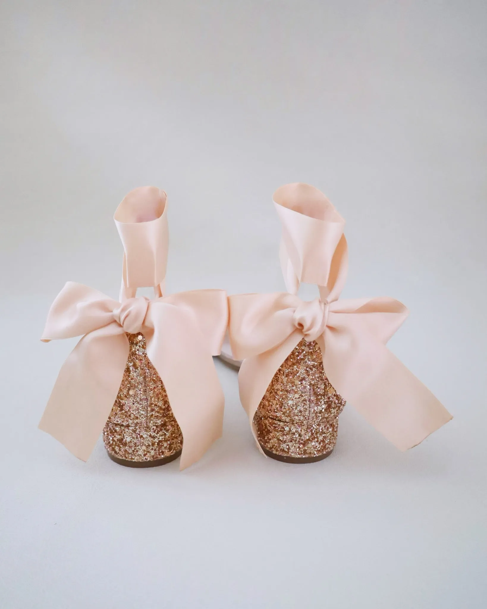 Rock Glitter Low Block Heel Evening Sandals with Wrapped Satin Tie